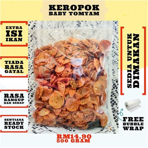 500GRAM 300GRAM Keropok Baby Segera Original Cheese Tomyam BBQ