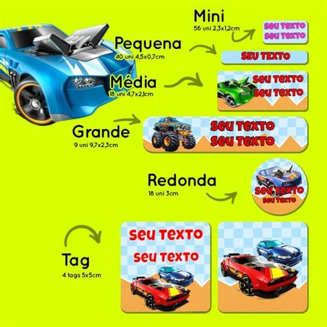 Kit Etiquetas Escolares Hot Wheels Etiquetei
