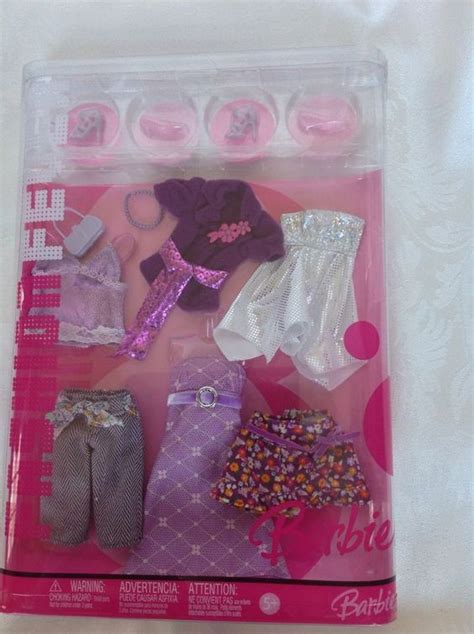 Barbie Fashion Fever Purple Silver Party Outfit Clothes Set 10 Pc 2006