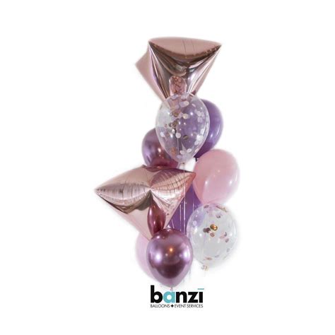 Amethyst Rose Gold Balloon Bouquet Confetti Balloon Bundle Balloons