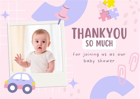 Free Printable Baby Shower Thank You Card Templates Canva, 54% OFF