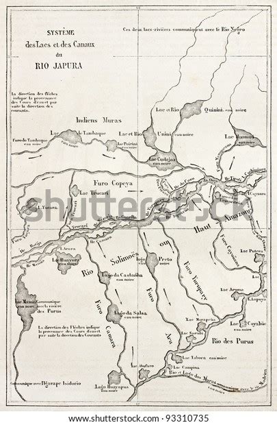 Japura River Basin Old Map By Stock Photo 93310735 | Shutterstock