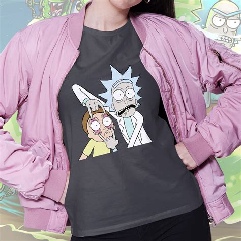 Camiseta Unissex Feminina Rick And Morty Cinza Chumbo Camisa Geek