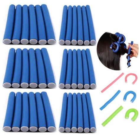 72 Salon Soft Foam Cushion Hair Rollers Flexi Rods Bendy Curling