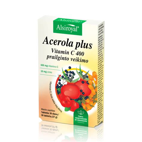 ACEROLA PLUS prailginto veikimo vitamino C tabletės N30