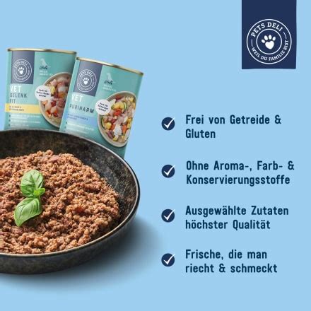 Pets Deli Nassfutter für Hunde VET purinarm mit Huhn Kartoffeln 400