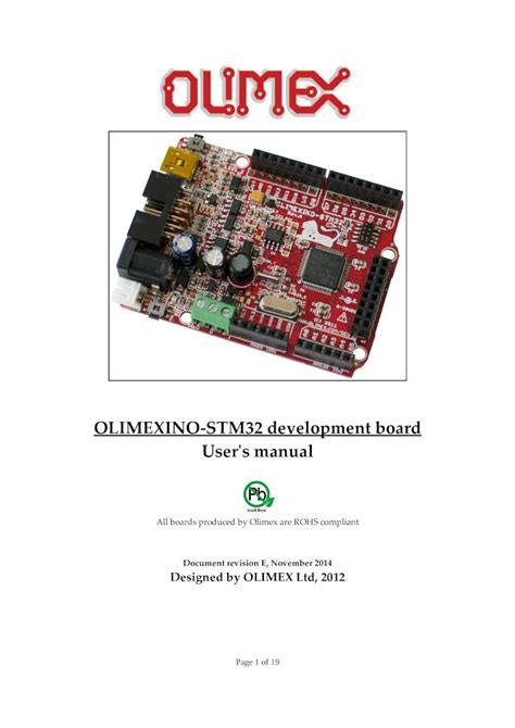 PDF OLIMEXINO STM32 Development Board User S Manual OLIMEXINO STM32