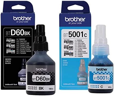 Brother Pack Kit 4 Botellas Tinta BTD60BK Negro Color BT5001Y BT5001C