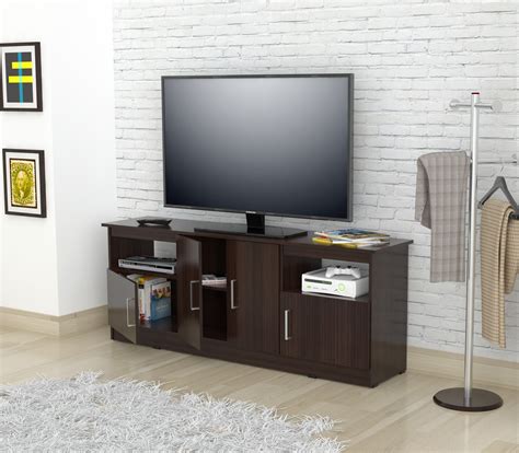 Contemporary 60 Inches Flat Screen Tv Stand Melamine Engineered Wood