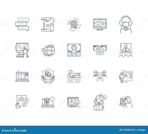 Firm Protocol Line Icons Collection Efficiency Structure Consistency