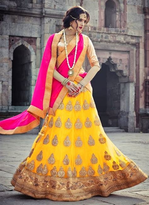 Yellow Georgette Lehenga Choli