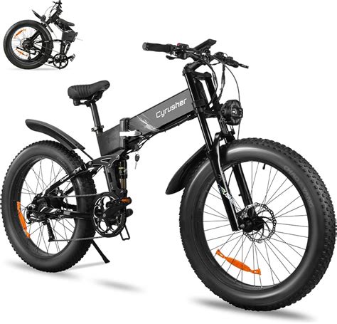 Cyrusher Bandit Folding Ebike 750W Motor 48V 13Ah Integrated Battery 26