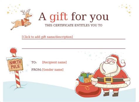 Christmas Gift Certificate Template Free Download (1) | PROFESSIONAL ...