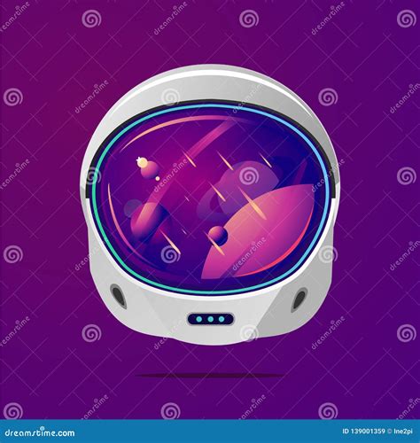 Space Helmet on Isolated Background. Pilot Mask Vector Clip Art ...