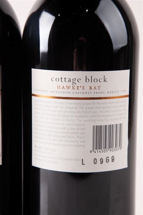 2 1998 Corbans Cottage Block Cabernet Sauvignon Cabernet Franc Merlot