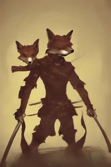 Anthropomorphic Fox Wielding Dual Blades Wearing Stable Diffusion