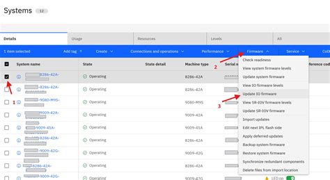 View or update the I/O firmware from the HMC