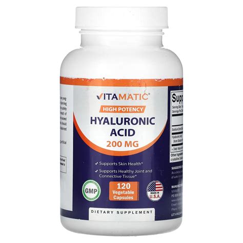 vitamatic high potency hyaluronic acid  mg  vegetable capsules
