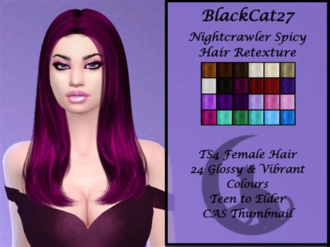 The Sims Resource Blackcat Nightcrawler Spicy Hair Retexture Mesh