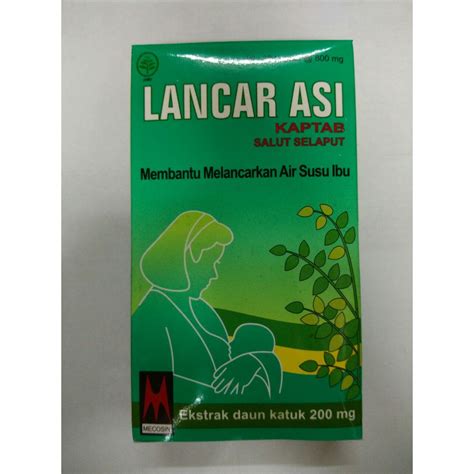 Jual Lancar Asi Kaptab Salut Selaput 800mg Ekstrak Daun Katuk Shopee