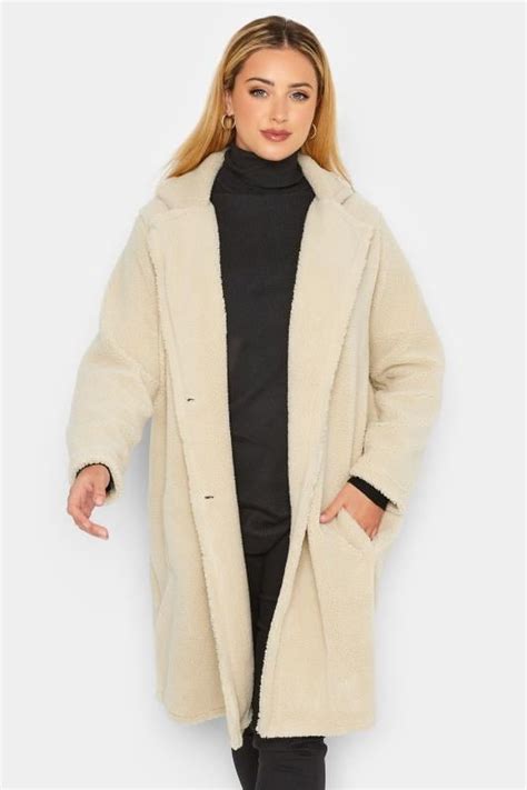 Yours Luxury Plus Size Curve Cream Faux Fur Coat Yours Clothing