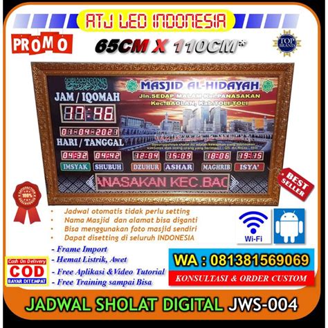 Jual Premium Jadwal Sholat Digital Jam Masjid Musholla Jam Adzan Iqomah