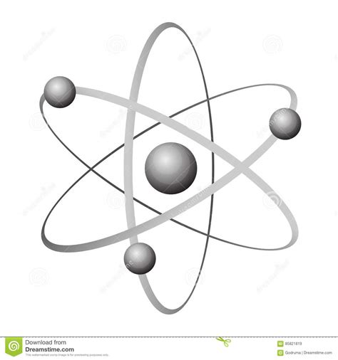 Icône Grise De Structure Visuelle D atome Avec Des Cercles D isolement