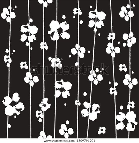 Black White Flowers Stock Vector Royalty Free 1309791901 Shutterstock