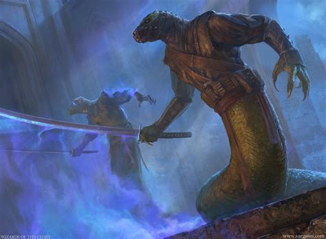 Mist-Syndicate Naga MtG Art from Modern Horizons Set by Randy Vargas - Art of Magic: the Gathering