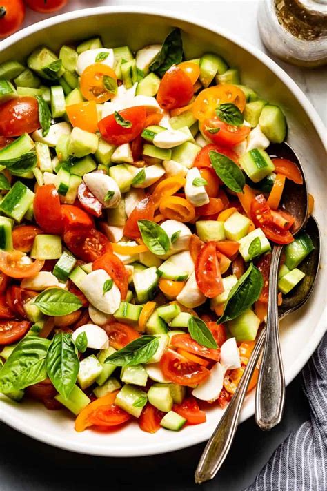 Tomato Cucumber Mozzarella Salad Recipe Cucumber Caprese Salad