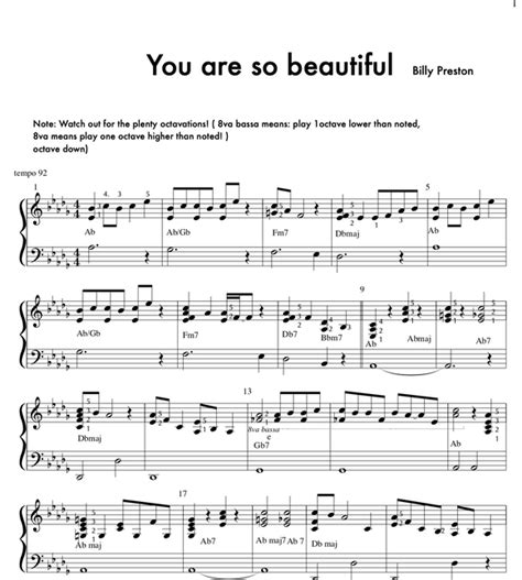 You are so beautiful – Christians Sheet Music