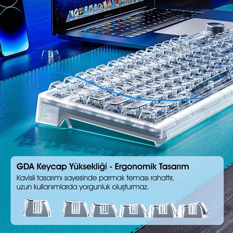 AULA F98 PRO OLED Ekranlı Makrolu Kablosuz RGB Hot Swap Gasket Pre Lubed Switch Mekanik Klavye
