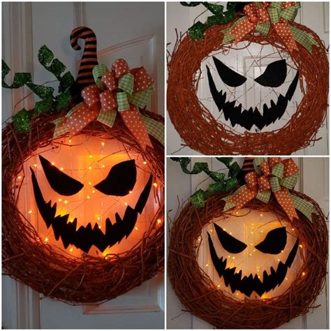 Halloween Pumpkin Jack O Lantern Wreath Pumpkin Halloween