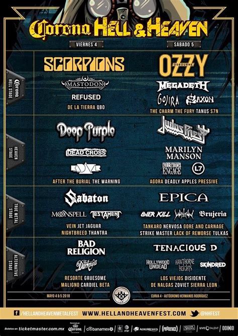 Hell And Heaven Fest 2018 Cartel Horarios Y Precios De Boletos