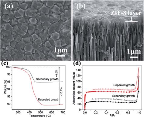 Top View A And Cross Section B Sem Images Of The Zif Aao