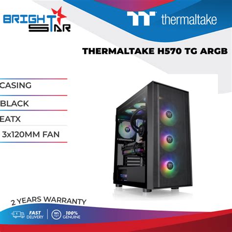 Pc Case Thermaltake H Tg Argb Black Eatx X Mm Fan Y