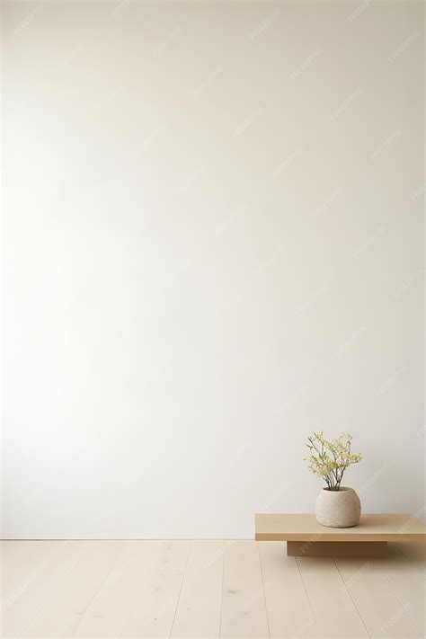 Premium Photo | Interior small plant vase wooden table sitting empty