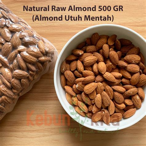 Jual Kacang Almond Gr Mentah Natural Raw Almond Shopee Indonesia