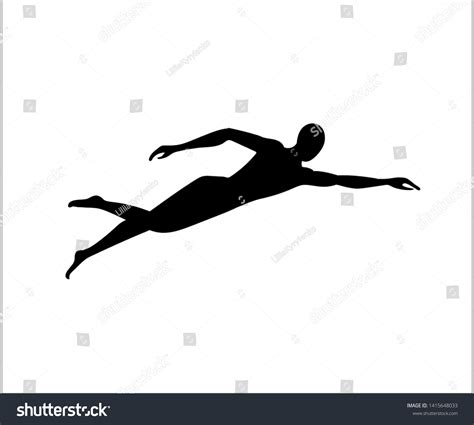 Swimming Icon Swimmer Black Silhouette Symbol Stock Vector (Royalty ...