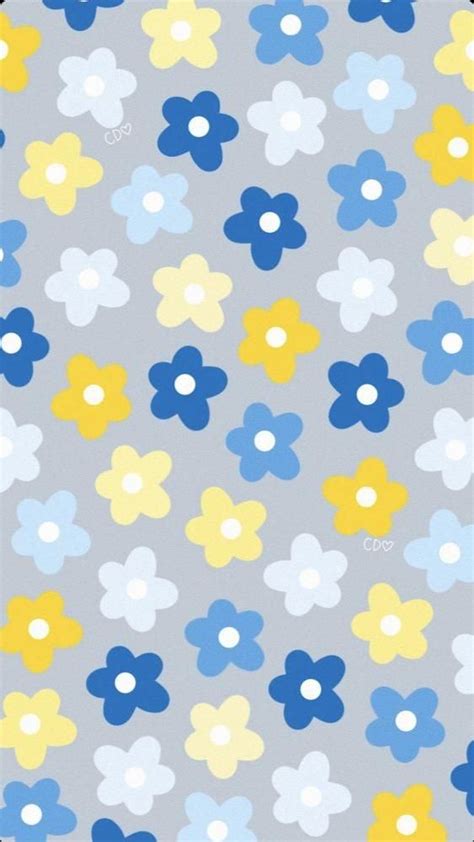 BLUE AND YELLOW FLOWERS WALLPAPER | Sfondi