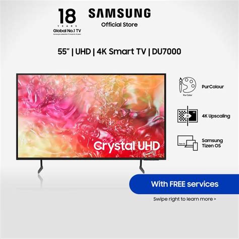 Samsung 55” Crystal Uhd Du7000 4k Smart Tv 2024 Lazada Singapore