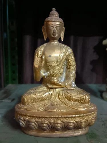 Golden Lord Buddha Brass Statue Temple At Rs In Aligarh Id