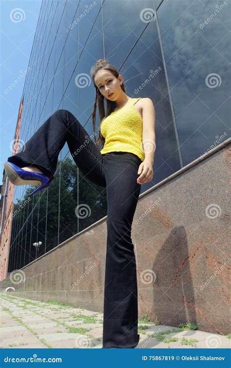 Girl Has Lifted Up A Skirt Royalty Free Stock Image 9474172