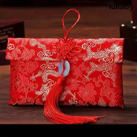 Chinese New Year Angpao Red Envelopes Cloth Art Brocade Red Packet