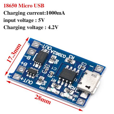 Micro Usb V A Tp Lithium Battery Charger Module Charging