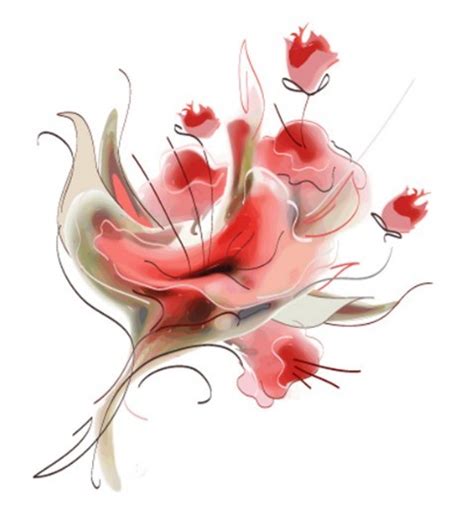 Free Vector Flowers In Traditional Chinese Ink Painting 01 - TitanUI