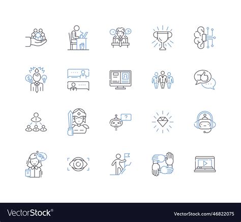 Talent Operations Line Icons Collection Royalty Free Vector