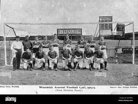 Woolwich Arsenal Football Club team photo, season of 1903-1904. Date: 1903-1904 Stock Photo - Alamy