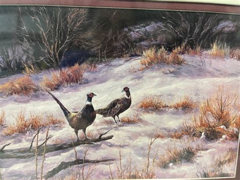 Lee K Parkinson, Chinese Pheasants, Birds, Snow, Winter, Painting ...