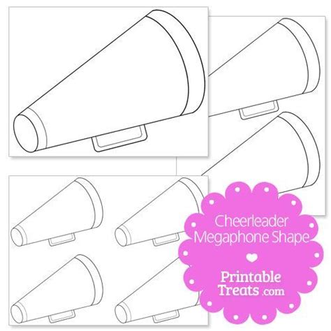 Printable Cheerleader Megaphone Shape From